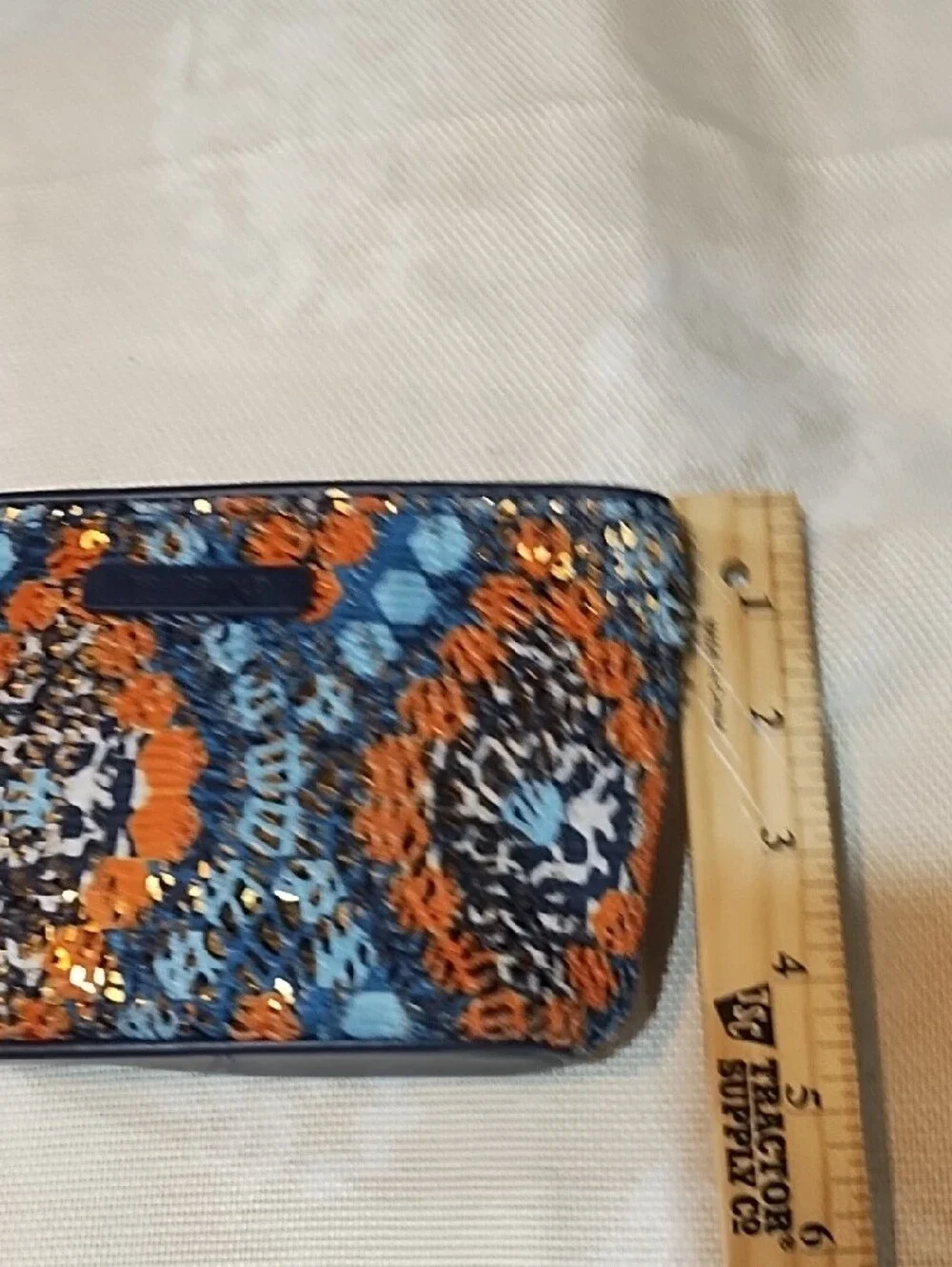 Vera Bradley Blue and Orange Geometric 3 Piece Wristlet Set VGC.